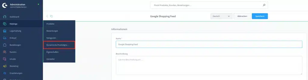 Shopware 6 Google Shopping Feed dynamische Produktgruppe 1024x266 1