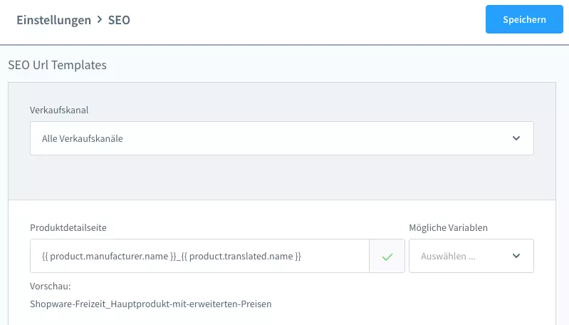 Shopware 6 SEO URL Einstellungen
