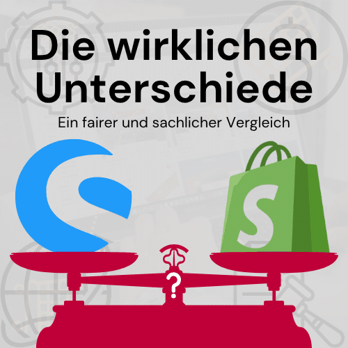 Shopware und Shopify in einer Waage – Shopsysteme im fairen Vergleich