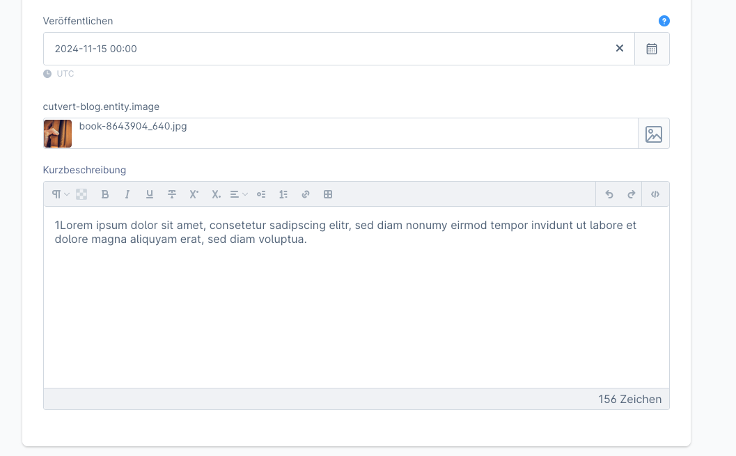 Blog Plugin – Einstellungen